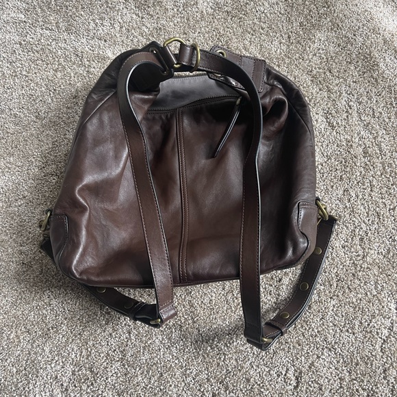 EUC Frye Gia Convertible Backpack genuine leather dark brown coffee espresso - Picture 6 of 8